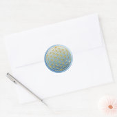 Levenflank / Blume des lebens - GOLD blue Ronde Sticker (Envelop)