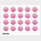 Levenflank / Blume des lebens - GOLD roze Ronde Sticker (Vel)