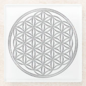 Levenflank / Blume des lebens - kristal Glazen Onderzetter (Voorkant)