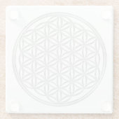 Levenflank / Blume des lebens - kristal Glazen Onderzetter (Achterkant)