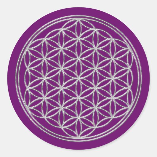 Levenflank / Blume des lebens - kristal Ronde Sticker (Voorkant)