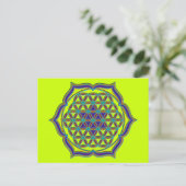 Levenflank / Blume des lebens - Lotus Contour Briefkaart (Staand voorkant)