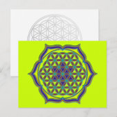 Levenflank / Blume des lebens - Lotus Contour Briefkaart (Voorkant / Achterkant)