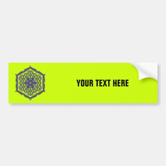Levenflank / Blume des lebens - Lotus Contour Bumpersticker (Voorkant)