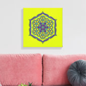 Levenflank / Blume des lebens - Lotus Contour Canvas Afdruk (Insitu (Woonkamer))