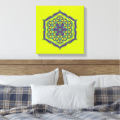 Levenflank / Blume des lebens - Lotus Contour Canvas Afdruk (Insitu (Slaapkamer))