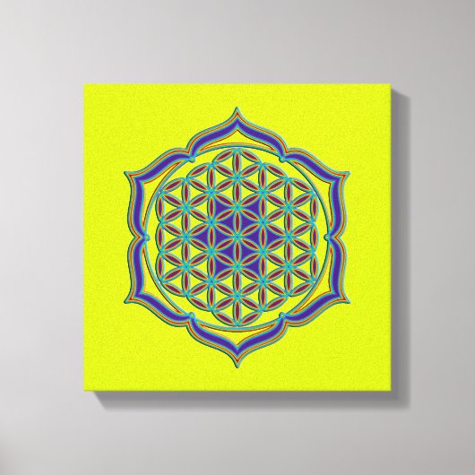 Levenflank / Blume des lebens - Lotus Contour Canvas Afdruk (Voorkant)