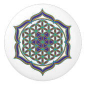 Levenflank / Blume des lebens - Lotus Contour Keramische Knop (Voorkant)