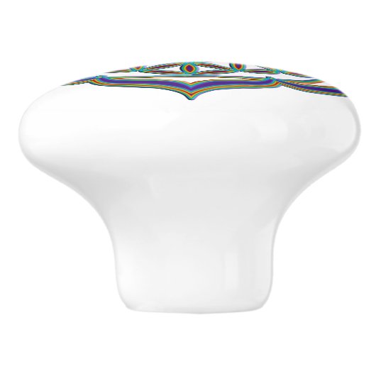 Levenflank / Blume des lebens - Lotus Contour Keramische Knop (Zijkant)