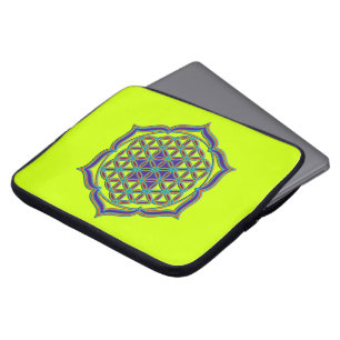 Levenflank / Blume des lebens - Lotus Contour Laptop Sleeve