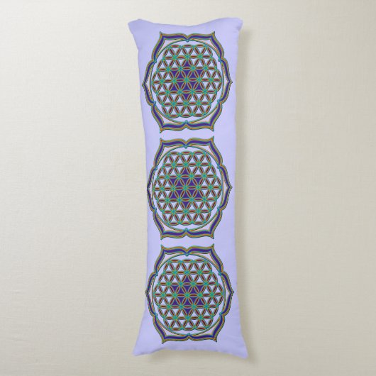 Levenflank / Blume des lebens - Lotus Contour Lichaamskussen (Voorkant Verticaal)