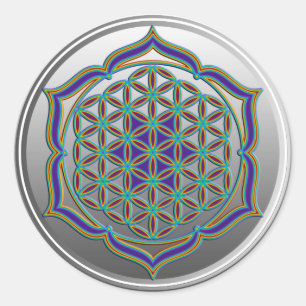 Levenflank / Blume des lebens - Lotus Contour Ronde Sticker