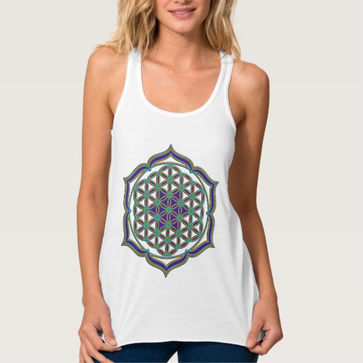 Levenflank / Blume des lebens - Lotus Contour Tanktop (Voorkant)