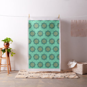 Levenflank / Blume des lebens Lotus turquoise Stof