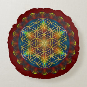 Levenflank / Blume des lebens - Mandala III Rond Kussen