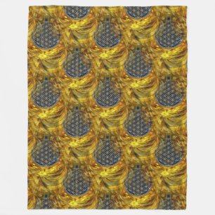 Levenflank / Blume des lebens - naadloos III Fleece Deken