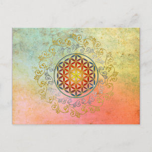 Levenflank / Blume des lebens - Ornament IV BG Briefkaart