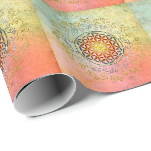 Levenflank / Blume des lebens - Ornament IV BG Cadeaupapier (Rol Hoek)