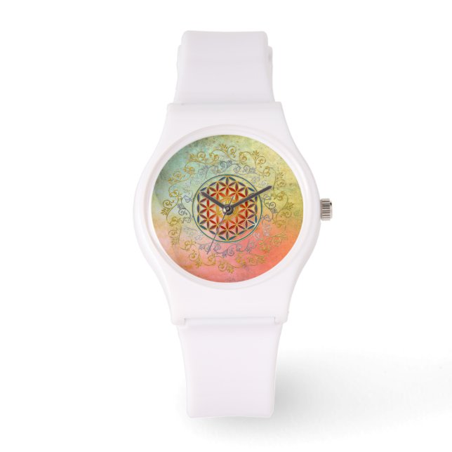 Levenflank / Blume des lebens - Ornament IV BG Horloge (Voorkant)
