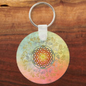 Levenflank / Blume des lebens - Ornament IV BG Sleutelhanger (Voorkant)
