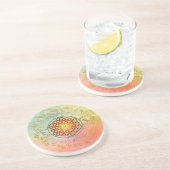 Levenflank / Blume des lebens - Ornament IV BG Zandsteen Onderzetter (Zijkant)