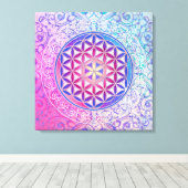 Levenflank / Blume des lebens - Ornament V Canvas Afdruk (Insitu (Houten vloer))