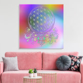 Levenflank / Blume des lebens - Ornamenten II Canvas Afdruk (Insitu (Woonkamer))