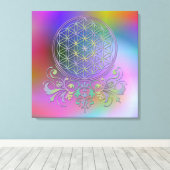 Levenflank / Blume des lebens - Ornamenten II Canvas Afdruk (Insitu (Houten vloer))