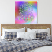 Levenflank / Blume des lebens - Ornamenten II Canvas Afdruk (Insitu (Slaapkamer))