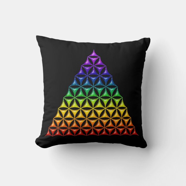 Levenflank / Blume des lebens - piramide chakra Kussen (Voorkant)
