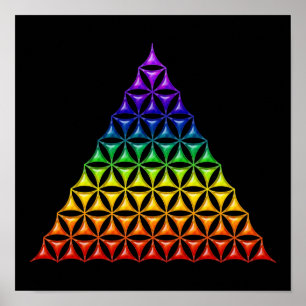 Levenflank / Blume des lebens - piramide chakra Poster