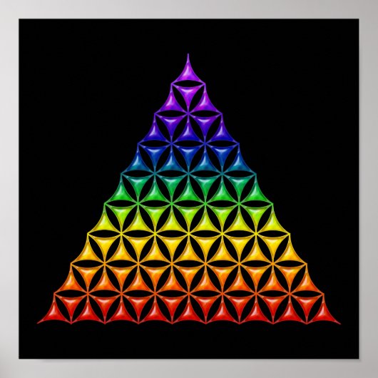 Levenflank / Blume des lebens - piramide chakra Poster (Voorkant)