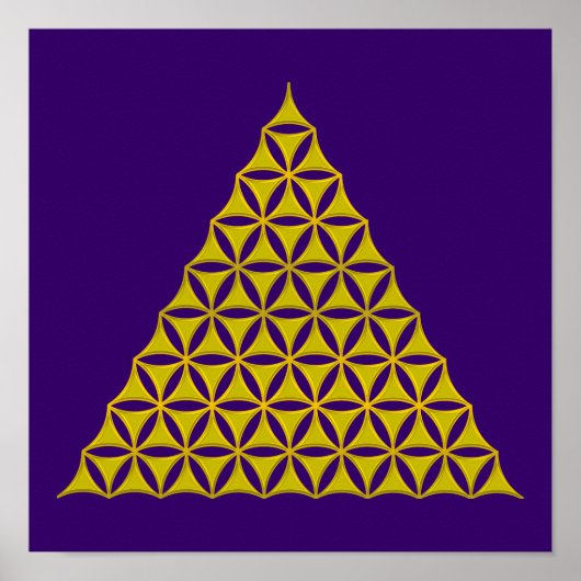 Levenflank / Blume des lebens - piramidegoud Poster (Voorkant)