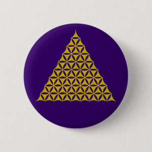 Levenflank / Blume des lebens - piramidegoud Ronde Button 5,7 Cm