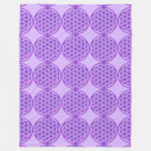 Levenflank / Blume des lebens - roze blauw Fleece Deken