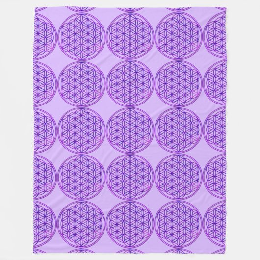 Levenflank / Blume des lebens - roze blauw Fleece Deken (Voorkant)