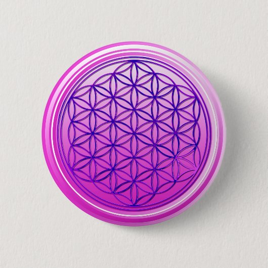 Levenflank / Blume des lebens - roze blauw Ronde Button 5,7 Cm (Voorkant)