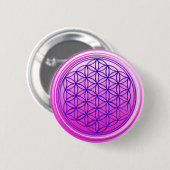 Levenflank / Blume des lebens - roze blauw Ronde Button 5,7 Cm (Voorkant /achterkant)
