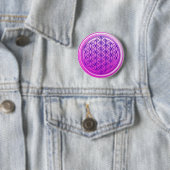 Levenflank / Blume des lebens - roze blauw Ronde Button 5,7 Cm (In situ)