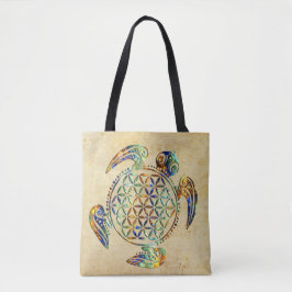 Levenflank / Blume des lebens - schildpad gekleurd Tote Bag