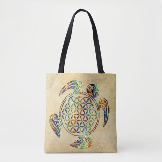 Levenflank / Blume des lebens - schildpad gekleurd Tote Bag (Voorkant)