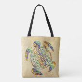 Levenflank / Blume des lebens - schildpad gekleurd Tote Bag (Achterkant)