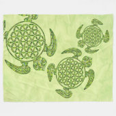 Levenflank / Blume des lebens - schildpad groen Fleece Deken (Voorkant (Horizontaal))