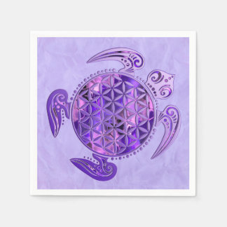 Levenflank / Blume des lebens - schildpad paars Servetten