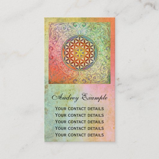 Levenflank / Blume des lebens - sieraad I Visitekaartje (Voorkant)