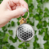 Levenflank / Blume des Lebens Silver Black Sleutelhanger (Hand)