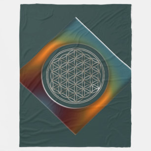 Levenflank / Blume des lebens - SILVER Fleece Deken