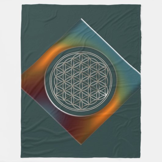 Levenflank / Blume des lebens - SILVER Fleece Deken (Voorkant)