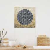 Levenflank / Blume des lebens - SILVER Poster (Keuken)