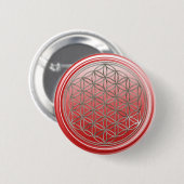 Levenflank / Blume des lebens - SILVER red Ronde Button 5,7 Cm (Voorkant /achterkant)
